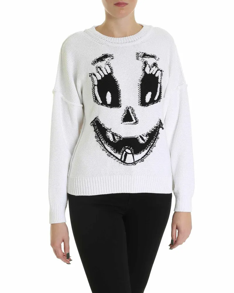 Moschino Rundhalspullover - Weiß Weiß