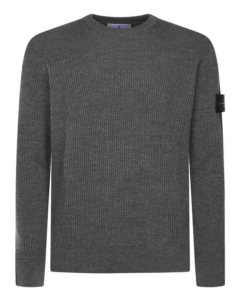 Stone Island Rundhalspullover - Dunkelgrau Dunkelgrau