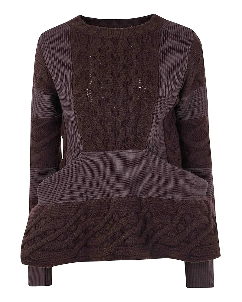 Sacai Rundhalspullover - Braun Braun