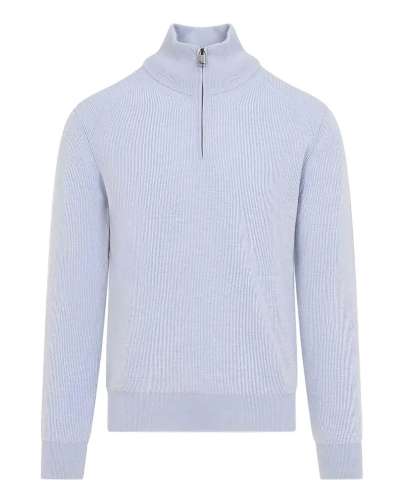 Brioni Rundhalspullover - Blau Blau