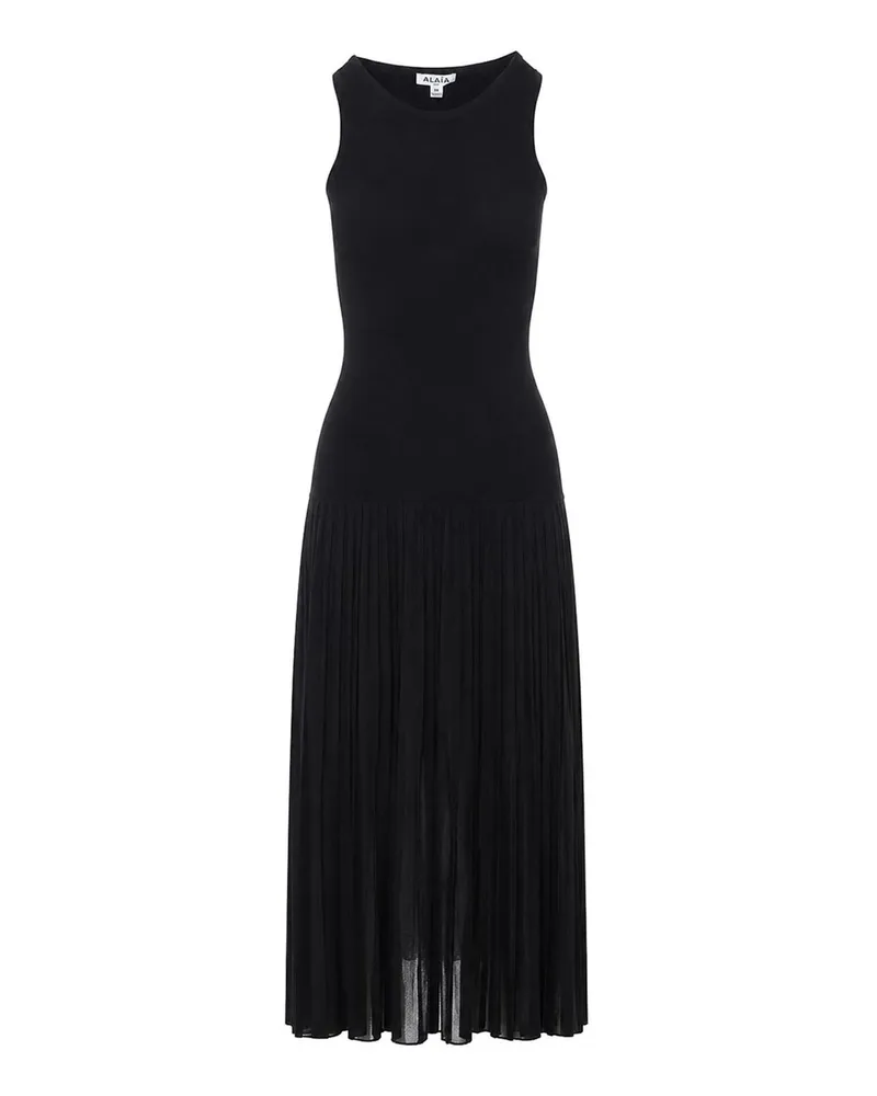 Alaïa Knielanges Kleid - Schwarz Schwarz