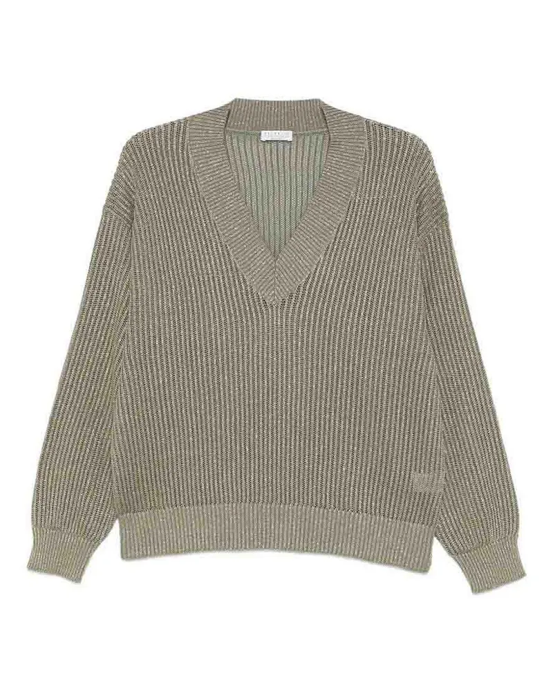 Brunello Cucinelli Rundhalspullover - Grün Grün