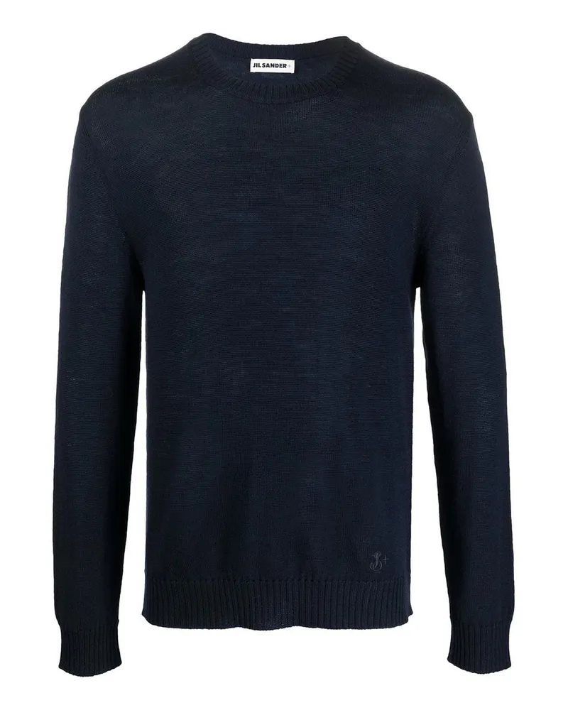 Jil Sander Rundhalspullover - Blau Blau
