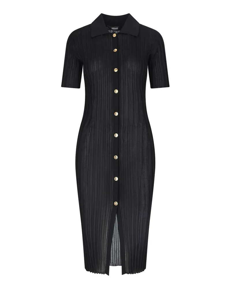 Versace Knielanges Kleid - Schwarz Schwarz