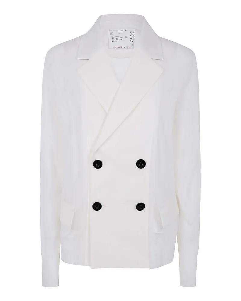 Sacai Casualjacke - Weiß Weiß