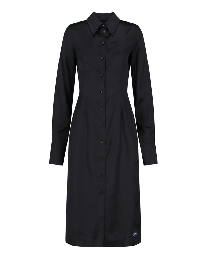 Marine Serre Knielanges Kleid - Schwarz Schwarz