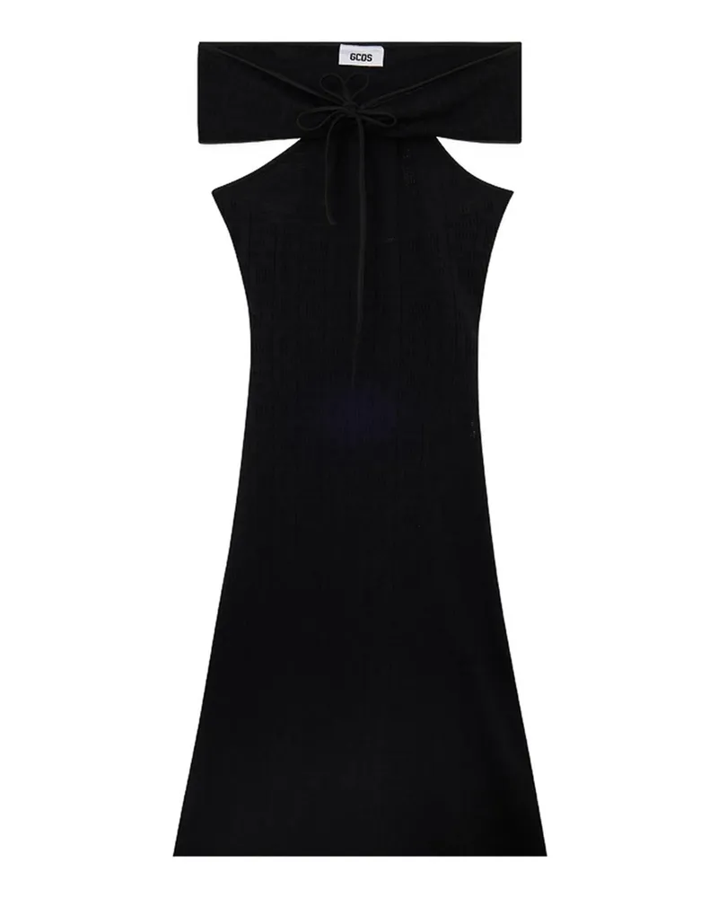 GCDS Knielanges Kleid - Schwarz Schwarz