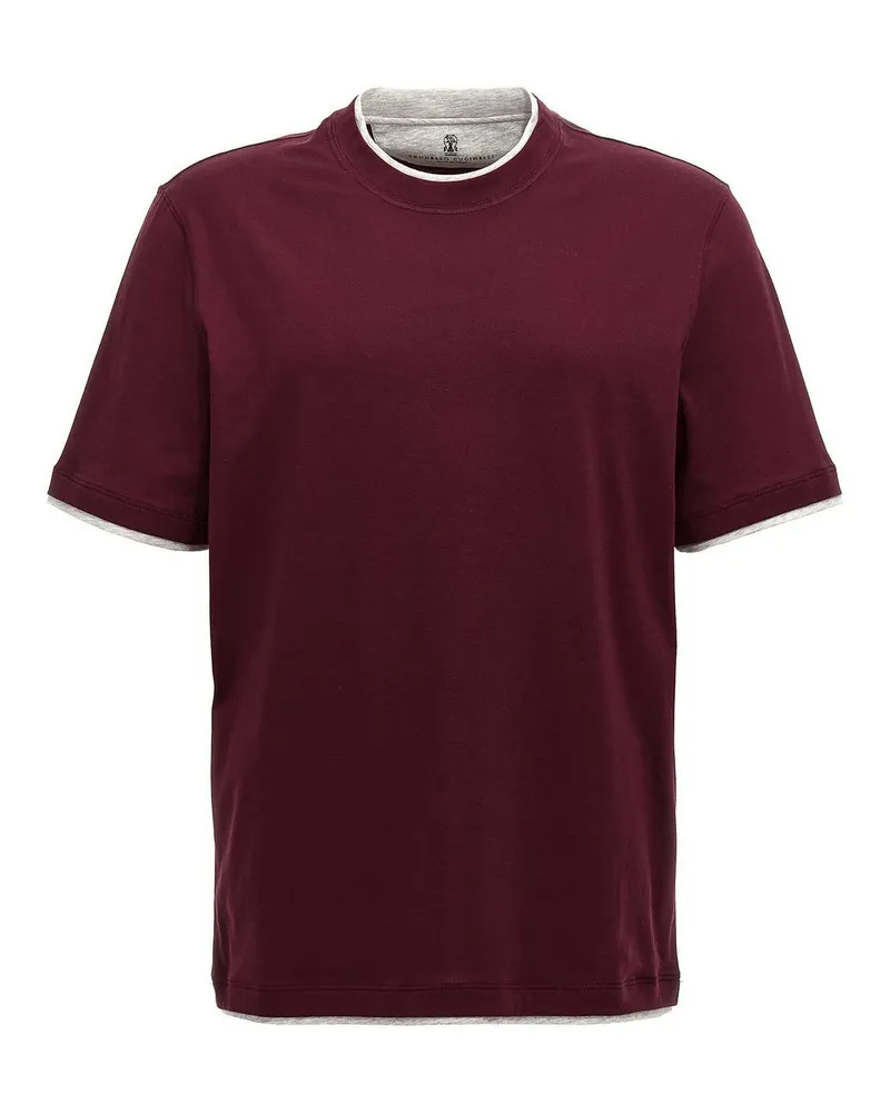 Brunello Cucinelli T-Shirt - Dunkelrot Dunkelrot