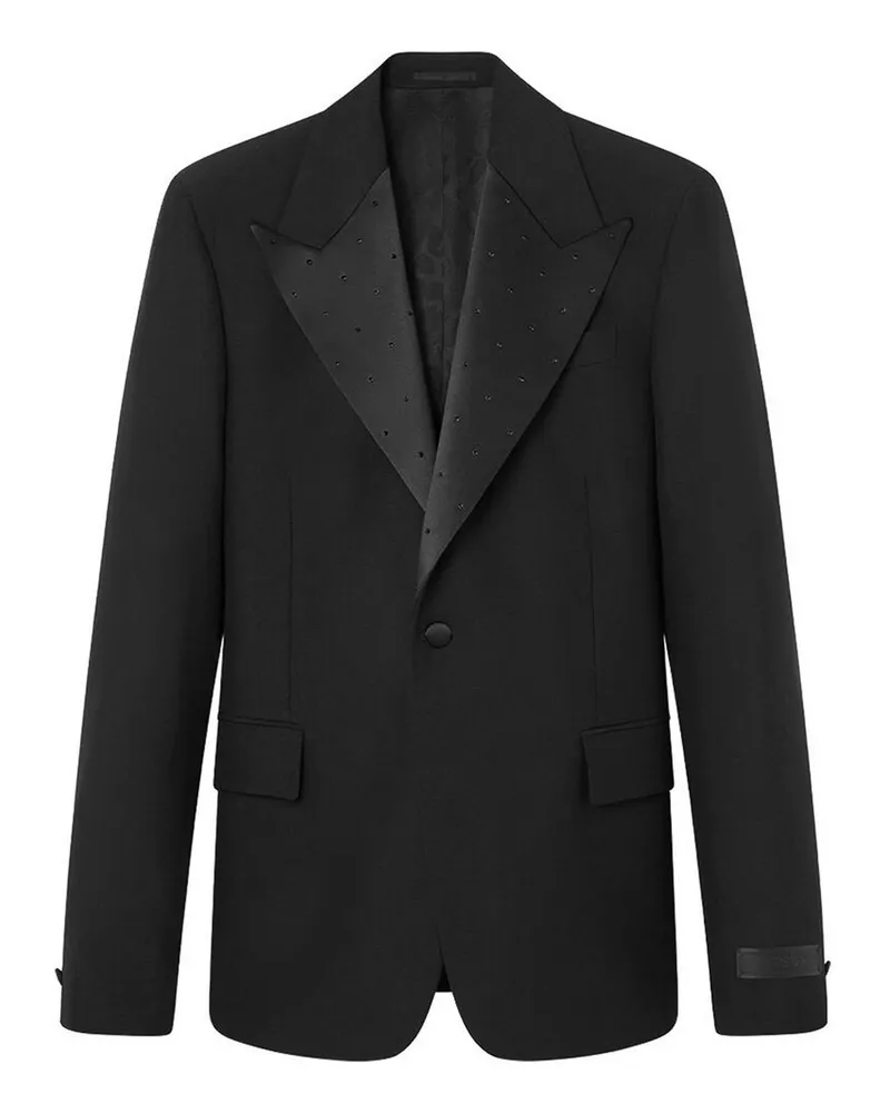 Versace Knielanger Mantel - Schwarz Schwarz