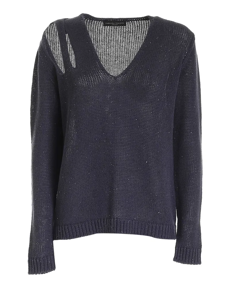Fabiana Filippi V-Pullover - Blau Blau
