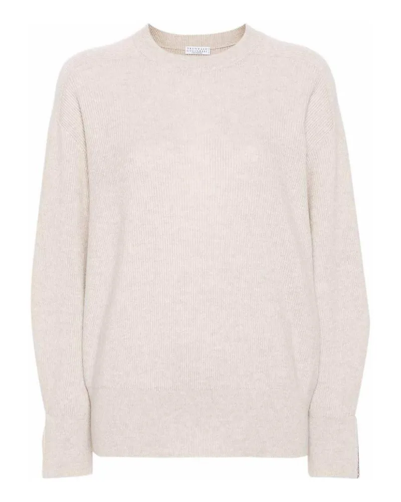 Brunello Cucinelli U-Boot-Pullover - Creme Creme