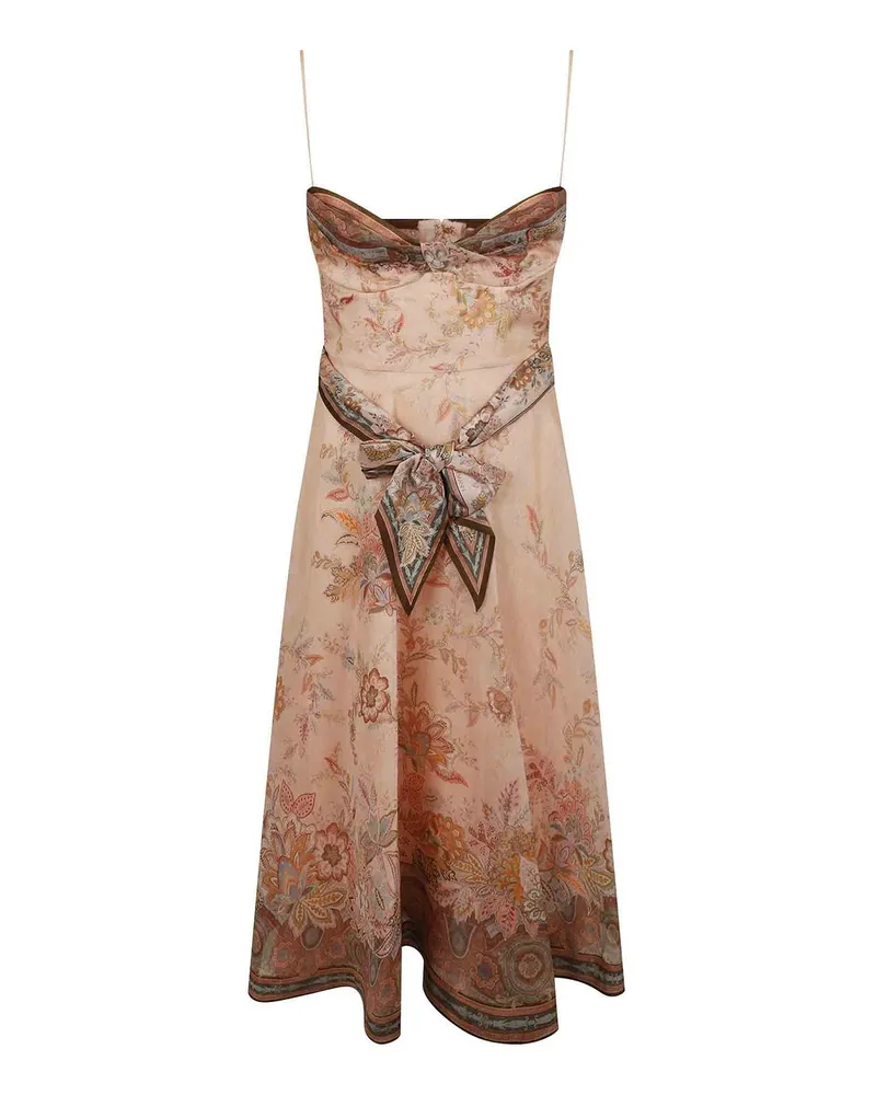 Zimmermann Knielanges Kleid - Nude Nude