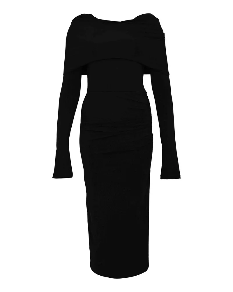 Max Mara Knielanges Kleid - Schwarz Schwarz