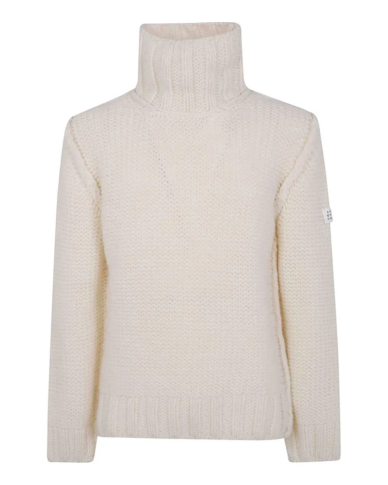 Maison Margiela Rundhalspullover - Weiß Weiß