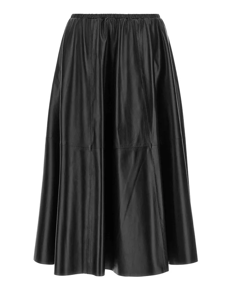Alberta Ferretti Lederrock - Schwarz Schwarz