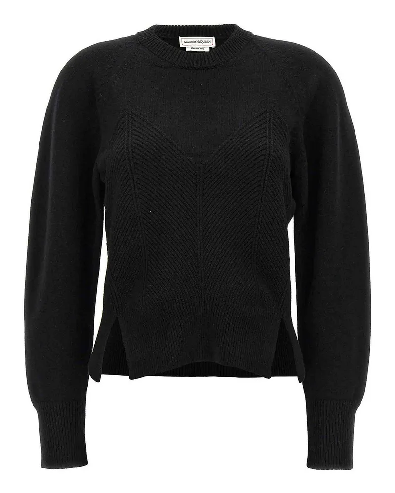 Alexander McQueen Rundhalspullover - Schwarz Schwarz