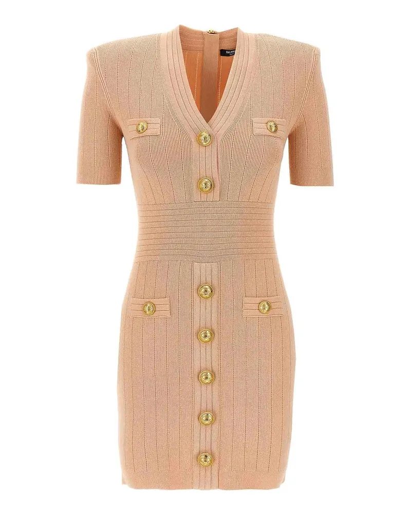 Balmain Knielanges Kleid - Nude Nude
