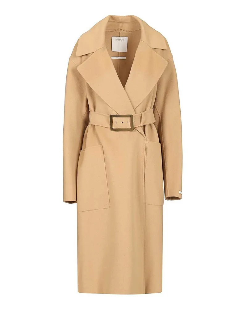 SPORTMAX Knielanger Mantel - Beige Beige