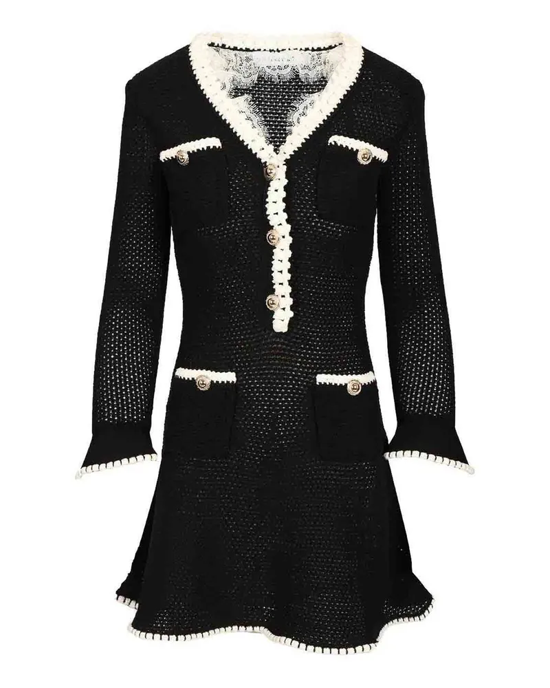 Self-Portrait Kurzes Kleid - Schwarz Schwarz