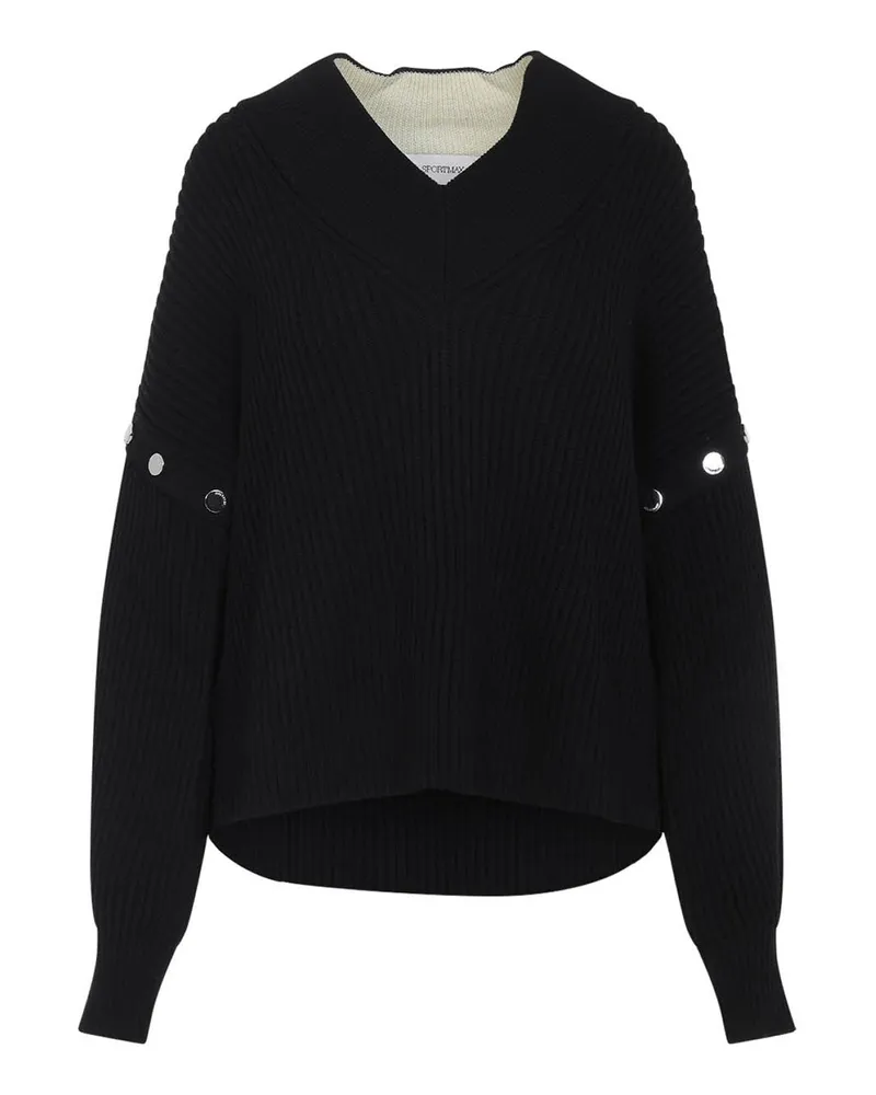 SPORTMAX Rundhalspullover - Schwarz Schwarz