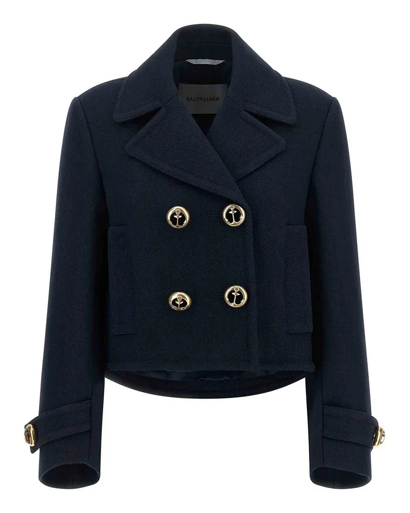 Balenciaga Kurzer Mantel - Blau Blau