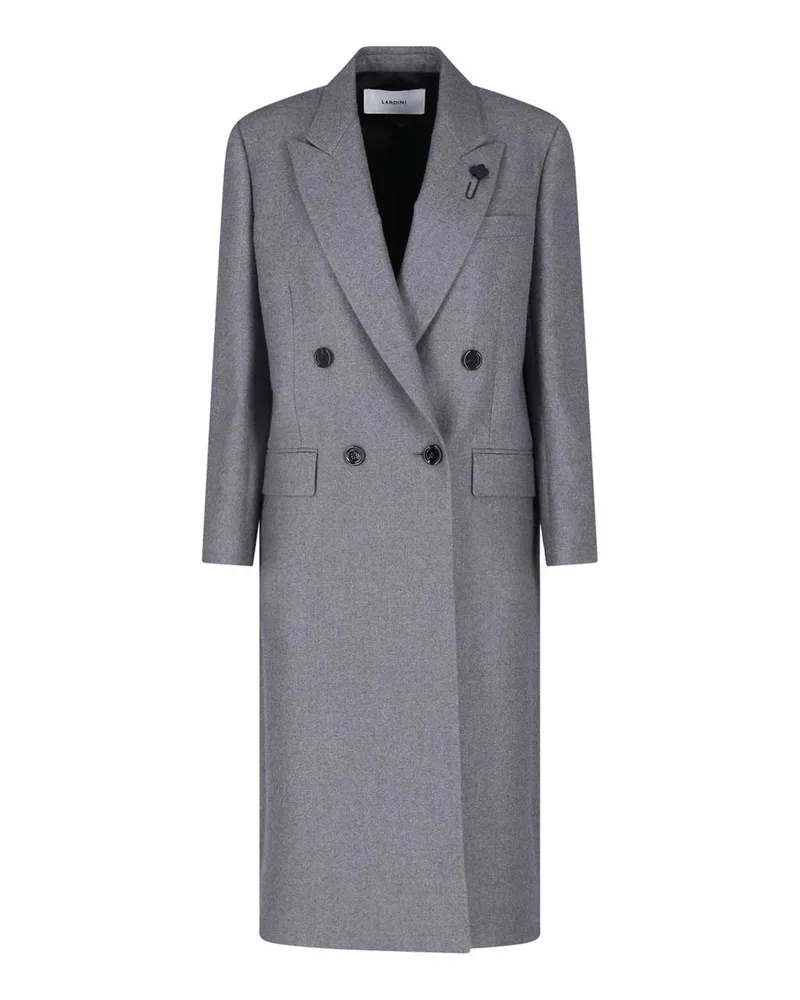 LARDINI Knielanger Mantel - Grau Grau