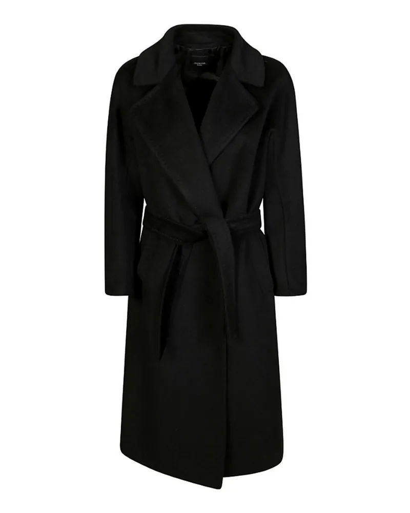 Max Mara Knielanger Mantel - Schwarz Schwarz