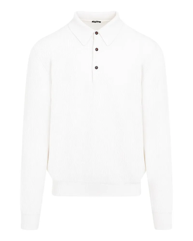 Kiton Rundhalspullover - Weiß Weiß