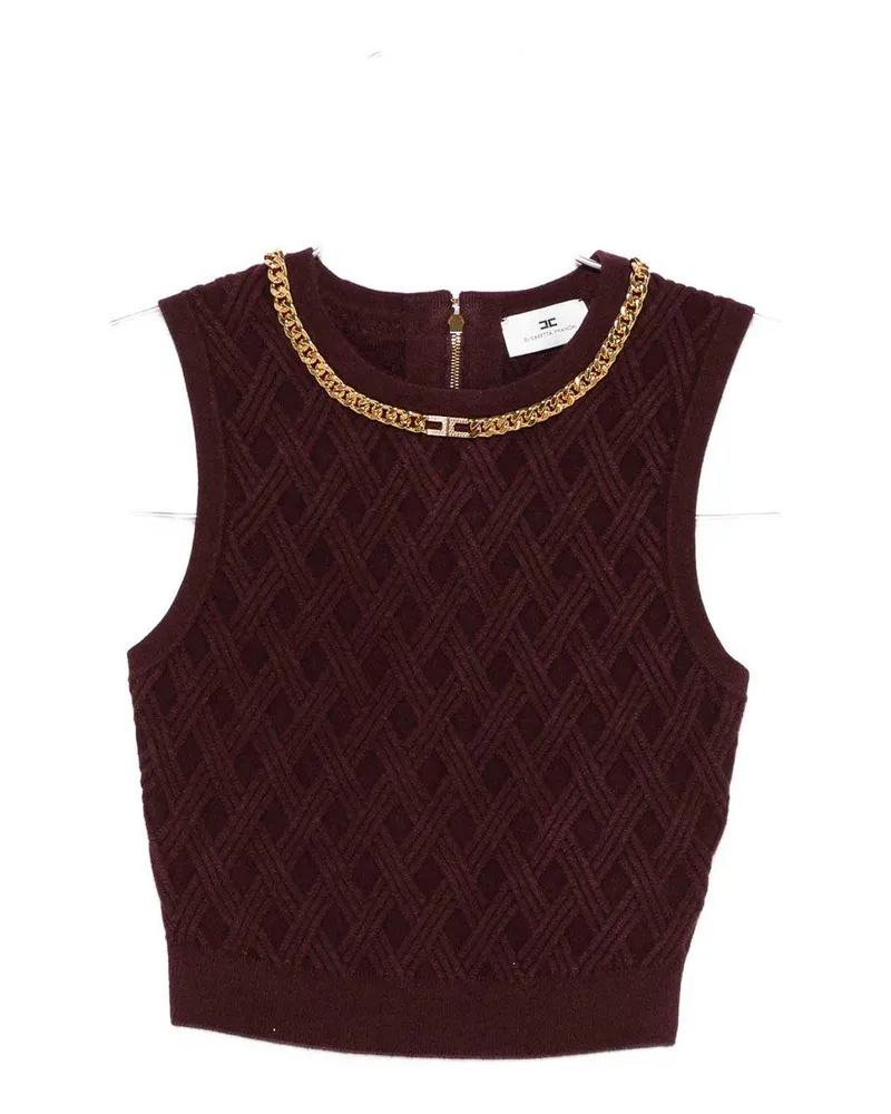 Elisabetta Franchi Top - Dunkelrot Dunkelrot