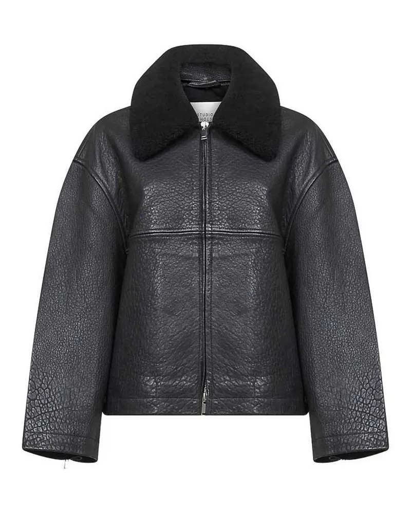 Studio Nicholson Lederjacke - Schwarz Schwarz