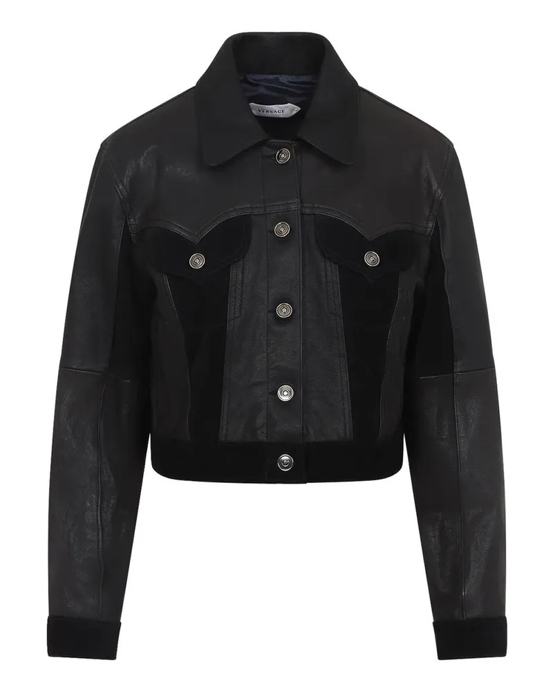 Versace Lederjacke - Schwarz Schwarz