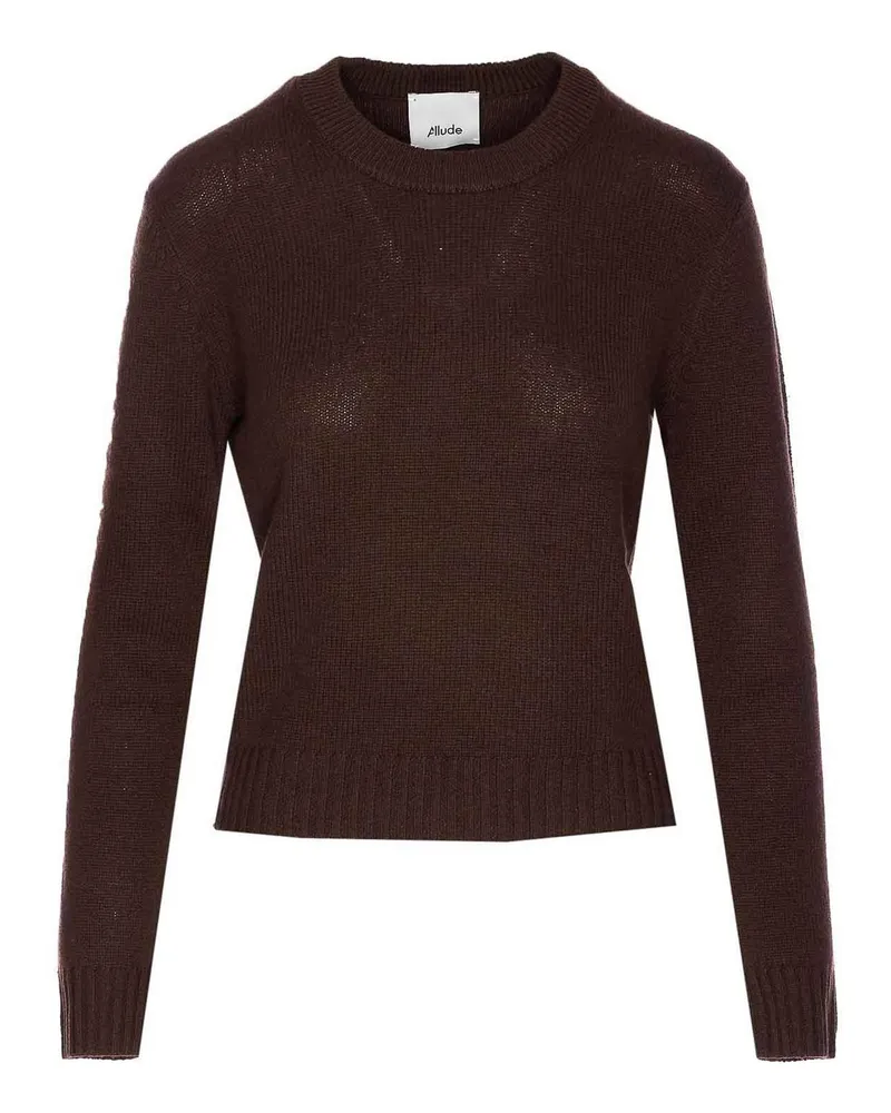 ALLUDE Rundhalspullover - Braun Braun