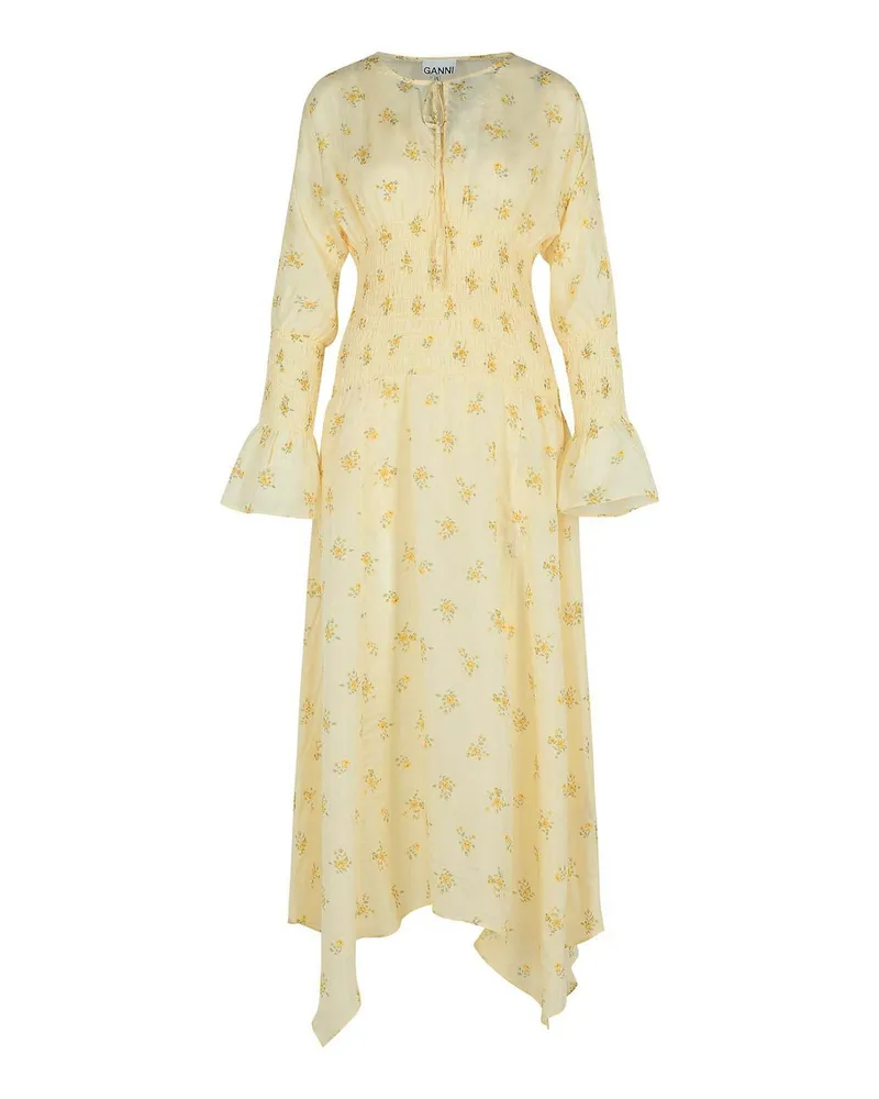Ganni Maxikleid - Weiß Weiß