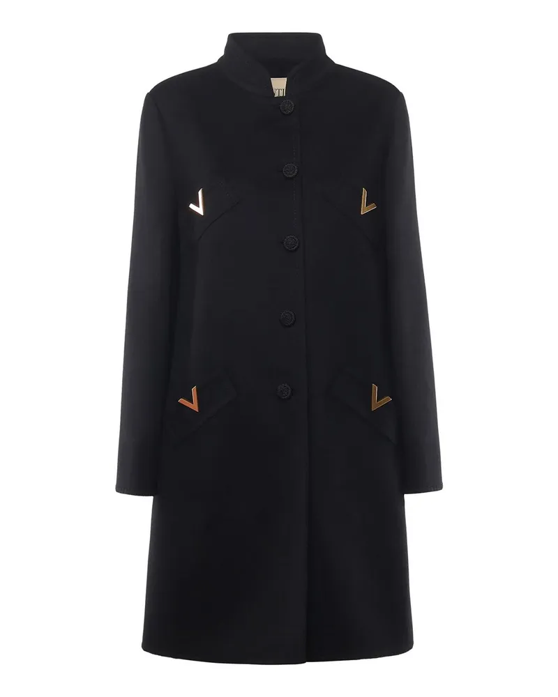 Valentino Garavani Knielanger Mantel - Schwarz Schwarz