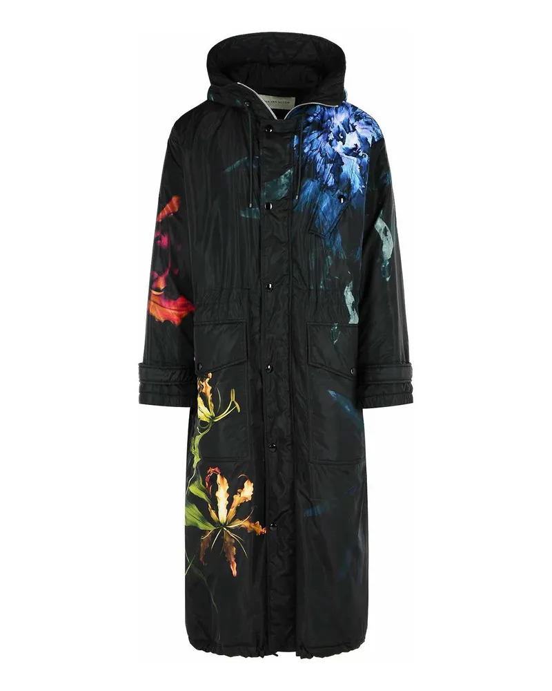 Dries van Noten Langer Mantel - Schwarz Schwarz