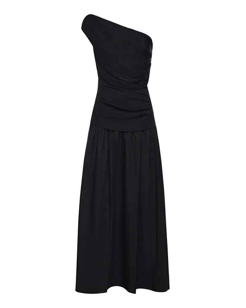 Self-Portrait Knielanges Kleid - Schwarz Schwarz