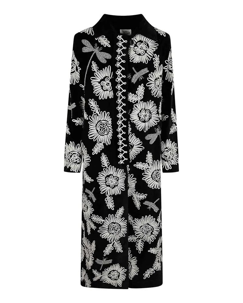 forte_forte Knielanger Mantel - Schwarz Schwarz