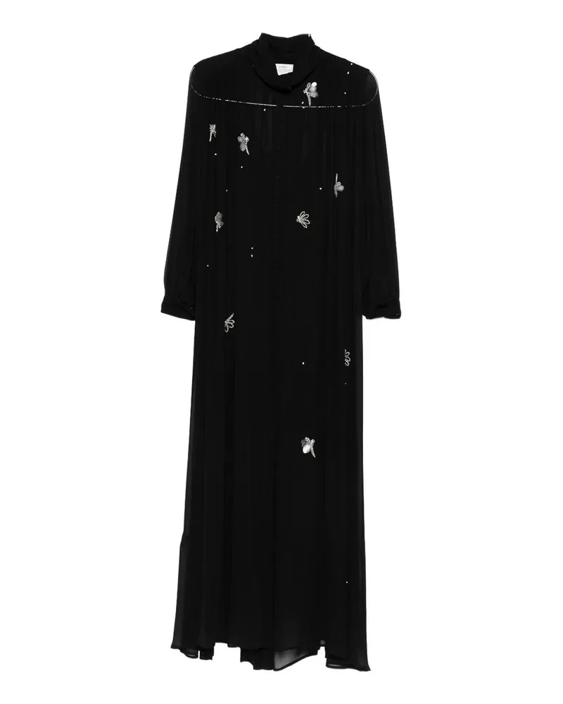 forte_forte Knielanges Kleid - Schwarz Schwarz