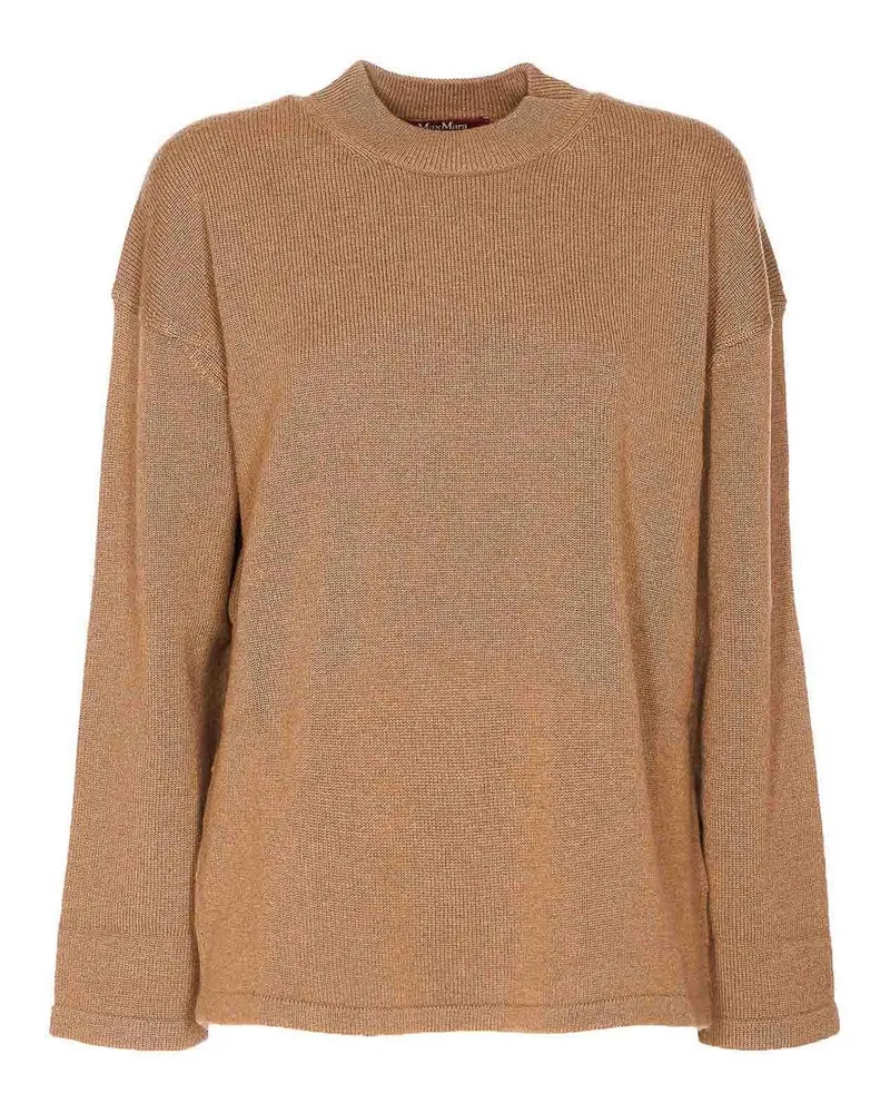 Max Mara Rundhalspullover - Beige Beige
