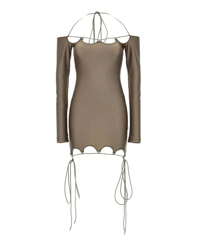 ATTICO Knielanges Kleid - Beige Beige