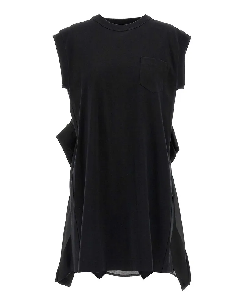 Sacai Knielanges Kleid - Schwarz Schwarz
