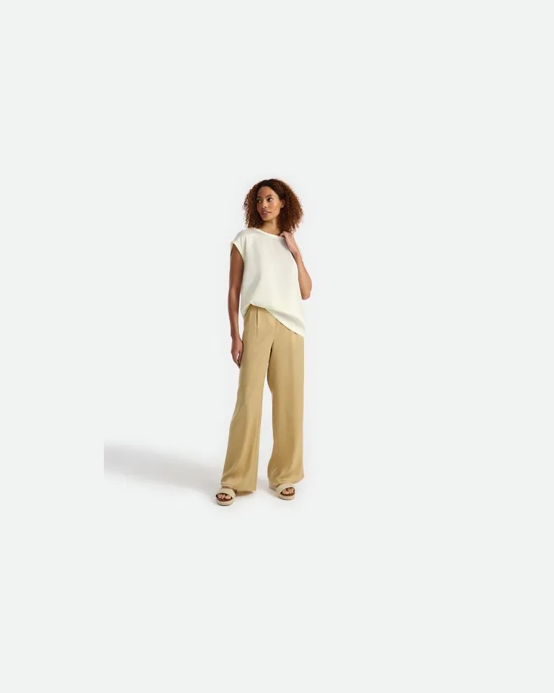 Lands' End Satin-T-Shirt, Damen, Größe regular, Weiß, Polyester/Viskose, by Weiß
