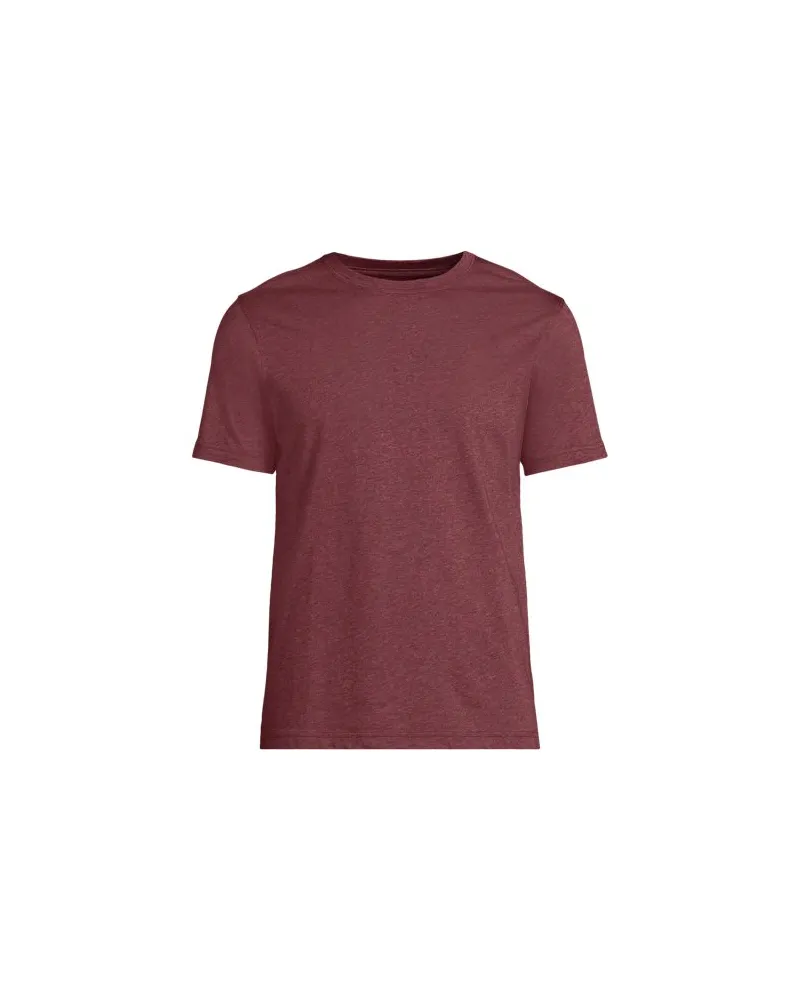 Lands' End Supima Kurzarm-Shirt mit Rundhalsausschnitt, Herren, Größe:60 regular, Pink, Baumwolle, by Pink