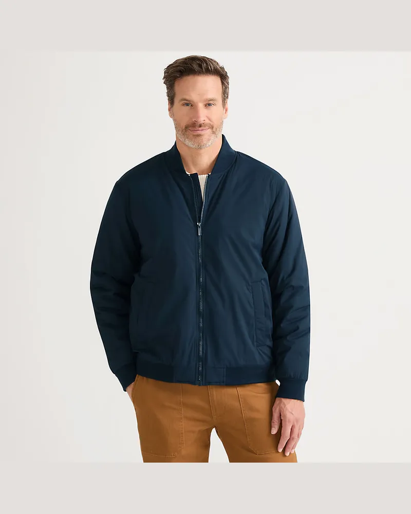 Lands' End Leichte WANDERLITE Bomberjacke, Herren, Größe regular, Blau, Elasthan/Nylon-Mischung, by Blau