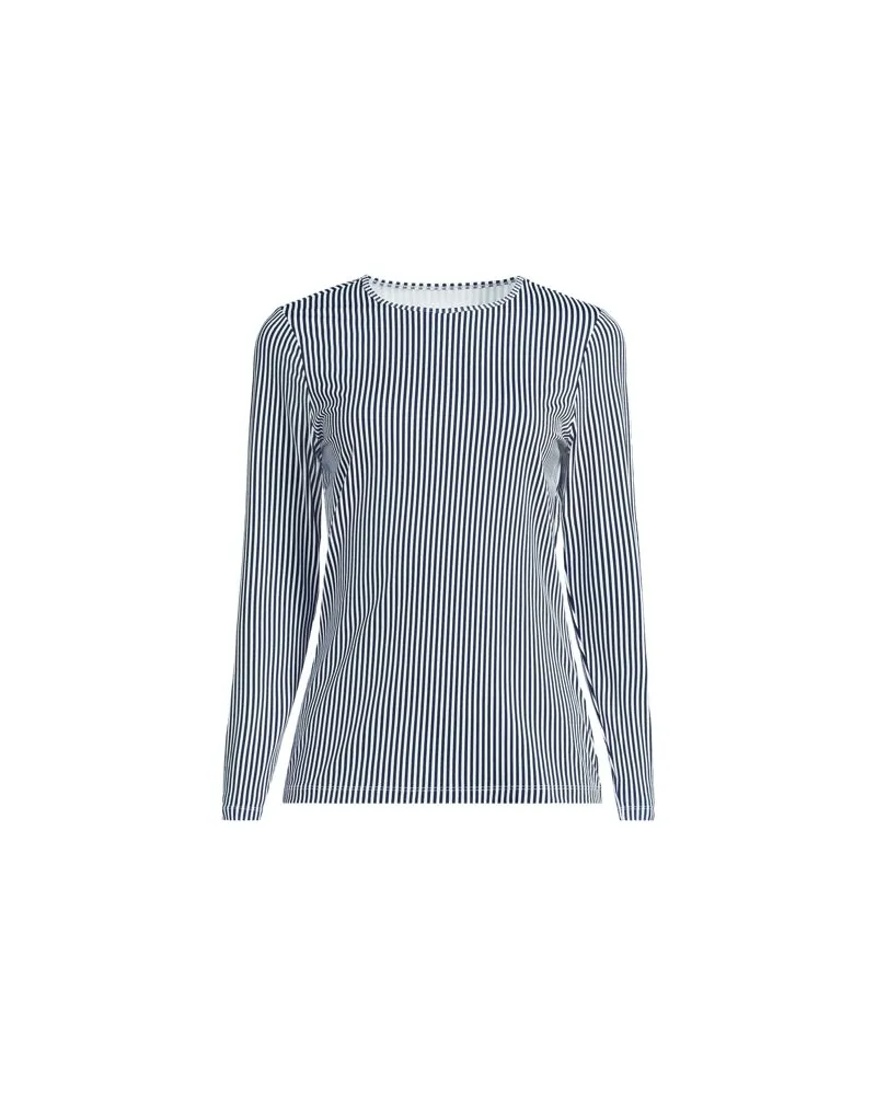 Lands' End Schnelltrocknendes LSF 50 Sonnenschutz-Gartenshirt in Lang-Größe, Damen, Größe tall, Blau, Nylon-Mischung, by Blau