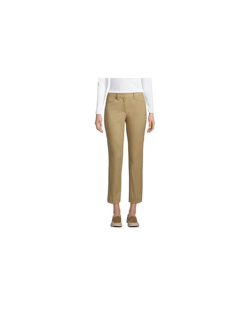 Lands' End Slim Fit 7/8-Chinos, Damen, Größe regular, Braun, Baumwoll-Mischung, by Braun