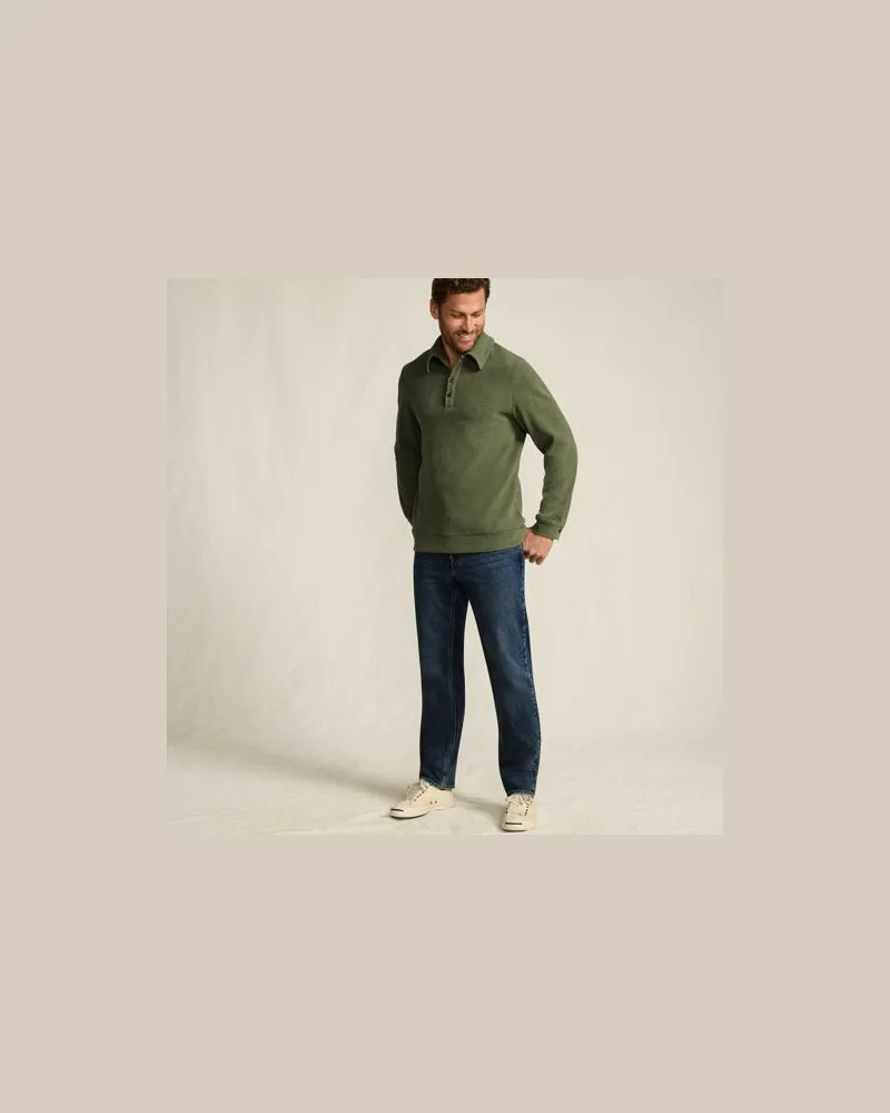 Lands' End Velours-Poloshirt, Herren, Größe:44-46 regular, Grün, by Grün