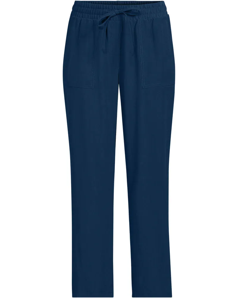 Lands' End 7/8-Twillhose, Damen, Größe regular, Blau, Polyester/Viskose, by Blau