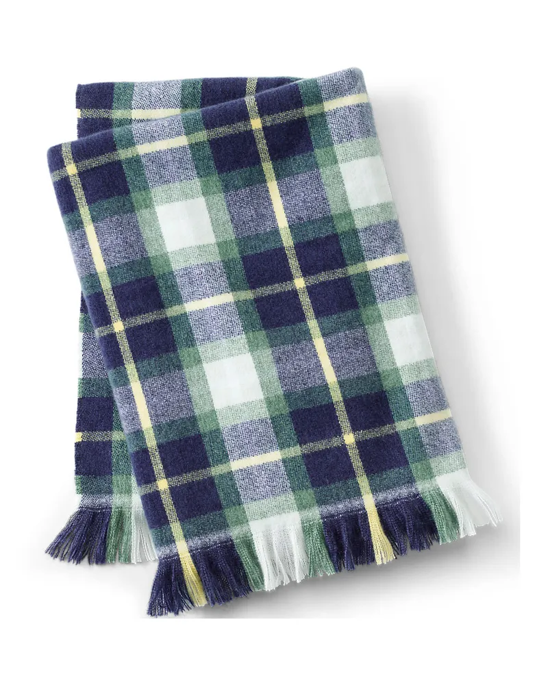 Lands' End CashTouch Jacquard-Decke, Damen, Größe:null regular, Grün, Polyester, by Grün