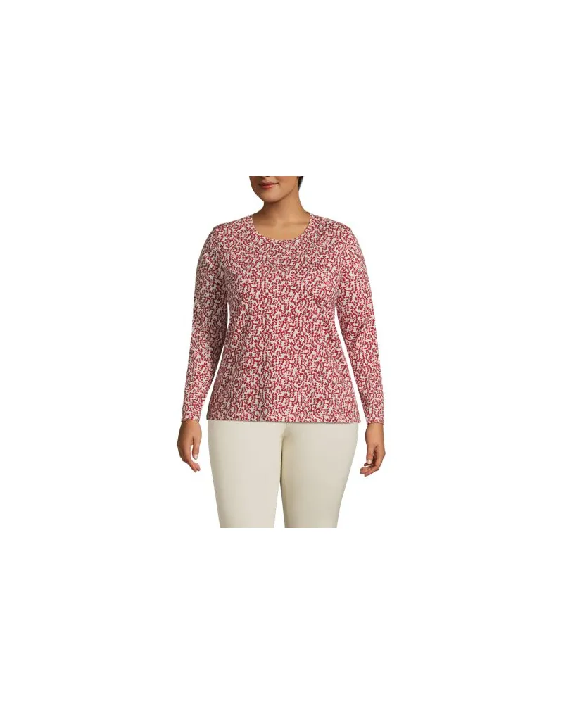 Lands' End Supima-Shirt, Langarm, Damen, Größe plus, Orange, Baumwolle, by Orange
